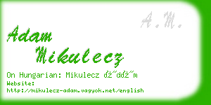 adam mikulecz business card